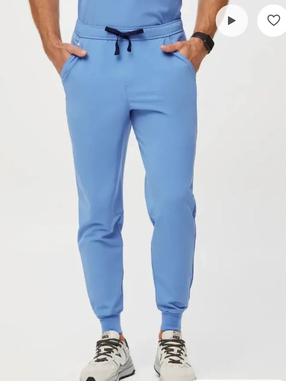 Figs Men’s Tansen Ceil Blue Scrub Jogger Pants Size Small Waist 31-33